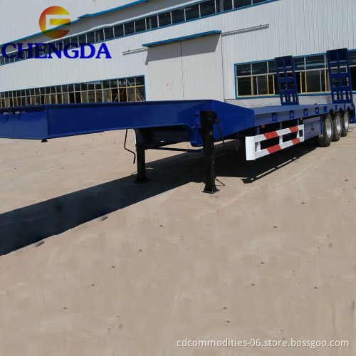 Factory Outlet Cheap Triaxle 4 Axle 60 Tons Low Boy Lowbed Semi Trailer